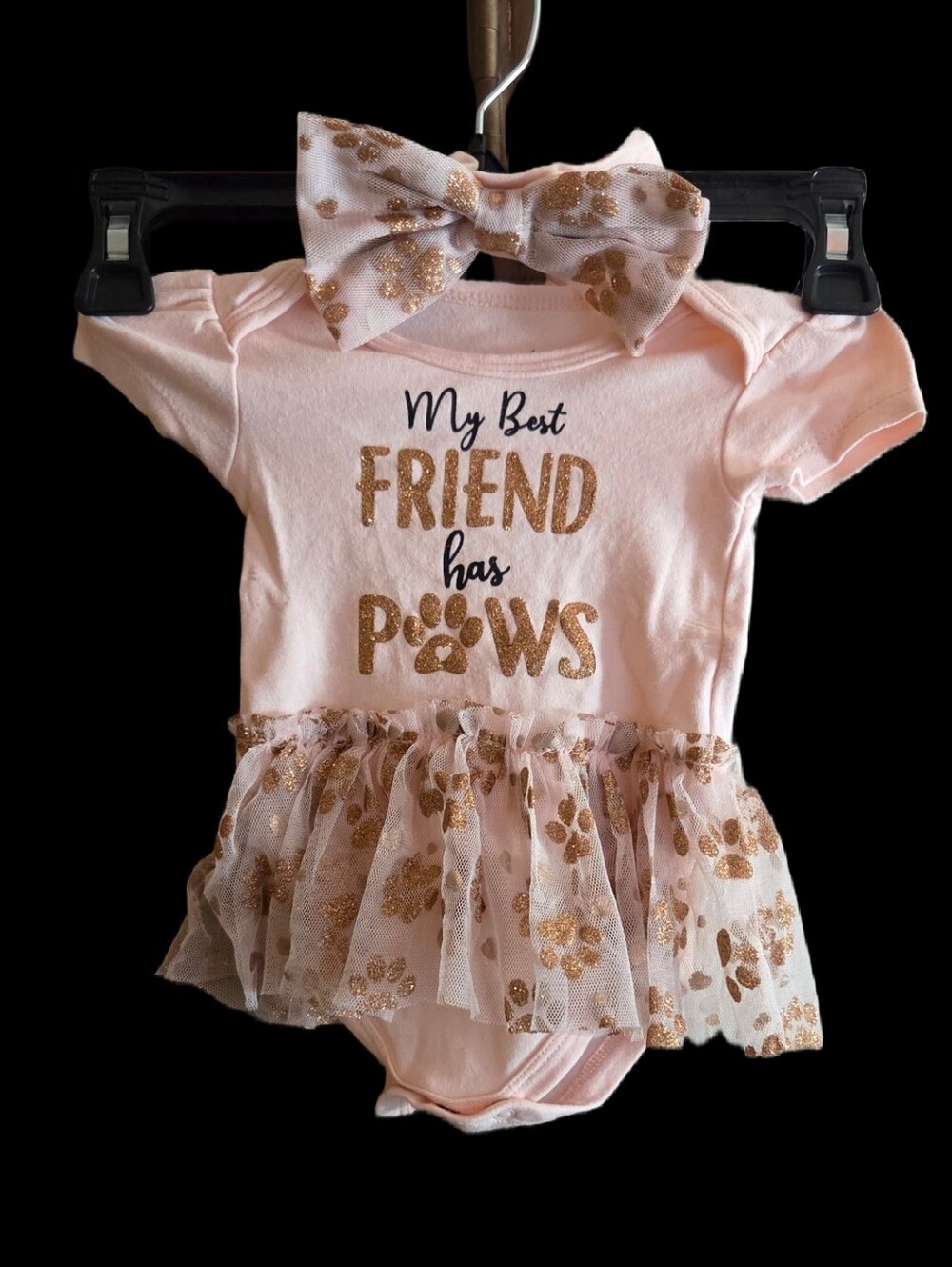 Baby Starters "My Best Friend Has Paws" One Piece With Headband 6 Months